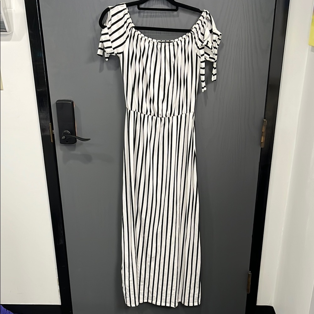 Striped Off-Shoulder Dress